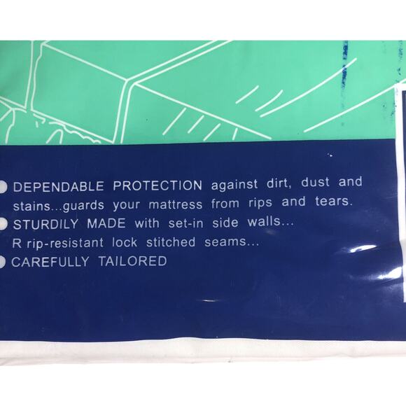 Mattress Protector Fitted Twin Size Vinyl WAC Home Fashions - Picture 3 of 5